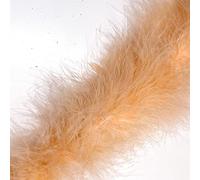 1 Metre - Marabou Swansdown Feather Trim Soft & Fluffy Craft - Choose Colour (Peach - 1 Metre)