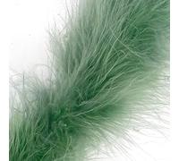 1 Metre - Marabou Swansdown Feather Trim Soft & Fluffy Craft - Choose Colour (Sage)