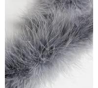 1 Metre - Marabou Swansdown Feather Trim Soft & Fluffy - Grey