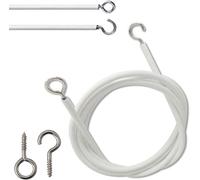 1 Metre Net Curtain Wire Single Pack Strong & Flexible Hanging Kit with 2 Hooks & 2 Eyes Easy Installation for Windows, Doorways & Wardrobes