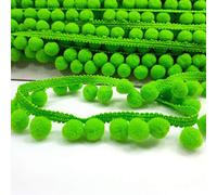 1 metre of POM POM Trim Quality Pompoms 10 mm Bobbles 18 mm Total Width Tape (Green)