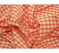 1 Metre Orange 1/4" Polycotton Woven Gingham Fabric Check Fabric - No UK Postage