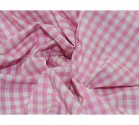 1 Metre Pink 1/4" Polycotton Woven Gingham Fabric Check Fabric - No UK Postage