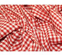 1 Metre Red 1/4" Polycotton Woven Gingham Fabric Check Fabric - No UK Postage