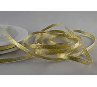 1 metre Trim of Shiny Gold Lurex Christmas Wrapping Ribbon Trim 3mm Wide