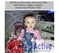 1 Metre x 10 Metre Clear Safety & Security Window Film (Anti Shatter Glass Protection)