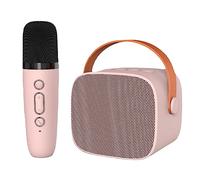 1 Mic HiFi Sound Mini Karaoke Machine, Portable Bluetooth Speaker Clear Audio Wireless Speaker Compact Karaoke Set Ideal Home Outdoor (Roseate)
