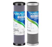 1 Micron 2.5" x 10" Whole House CTO Carbon Water Filter Cartridge Replacement for Under Sink Water Filter System, Dupont WFPFC8002, WFPFC9001, FXWTC, SCWH-5, WHEF-WHWC, WHCF-WHWC, AMZN-SCWH-5,2Pack