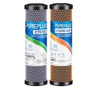 1 Micron 2.5" x 10" Whole House CTO Carbon Water Filter Cartridge Replacement for Under Sink Water Filter System, Dupont WFPFC8002, WFPFC9001, FXWTC, SCWH-5, WHEF-WHWC, WHCF-WHWC, AMZN-SCWH-5,2Pack