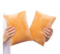 1 MIDDLE ONE 2 Pack Small Pillow, Memory Foam Mini Pillow 11 X 7 Inches for Travel, Sleeping, Nap and Neck, Knee, Lumbar Support, Tiny Cushion for Pet, Dogs (Camel)