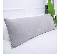 1 MIDDLE ONE Full Size Body Pillow, Large Bed Sleeping Pillow for Side Sleeper, Long Pillow Insert with Breathable Velour Cover, 20x54 Inches (Grey)