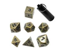 1 Mini Dice Set, 1 Piece Storage Box Keychain, Cube Dice, Cube D6 Dice, Cube Dice Set, Metal Dice, Multi-sided Dice, Digital Dice (Black)