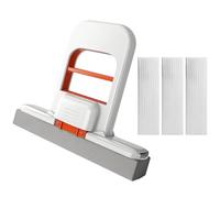 1 Mini Handheld Mop with 3 Replacement Sponge Heads, Mini for Small Spaces, Cloth Changing Flash Mop for Kitchen Spills, Bathroom Mirrors, Pet Accidents, Car Dust Cleaning