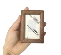1 Mini Modern Walnut Wood Picture Frame,Small Picture Frames 2.5 x 3.5,Picture 2x3 with Mat or 2.5x3.5 Without Mat,Wallet Photo Frame for Desk or Shelf Photo Display Home Office Decoration (Brown