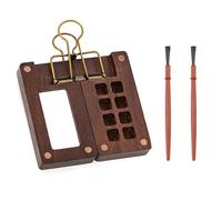 1 Mini Palette, 2 Painting Brushes, Hand-Held Palette, Watercolor, Paint Palette, Portable Color Mixing Wooden Box, 8-Compartment Color Mixing Box With Clip, Art Color Mixing