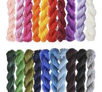 1 mm Premium Silk Nylon Cord, 20pcs Rattail Nylon Satin Cords, nylon Thread Silk Satin Rattail Cord for Jewelry Bracelets Crafts Jewelry Making Macrame Braided Sewing