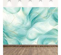 1 modern green marble watercolor background with gold and cyan textures, polyester fiber photography background, 240X180cm