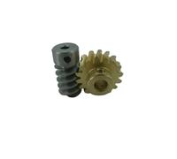 1 Module 1:8 Reducer Ratio Worm Gear Set 5mm Bore 1M 16T Tin Bronze Turbine Gear 3mm Bore Stainless Steel Worm Shaft