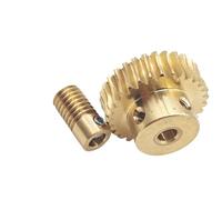 1 Module Copper Worm Gear Set 1M 20T Turbine Gear 10x21mm Worm Shaft 1:20 Reduction Ratio Self Locking(5mm gear 4mm rod bore)