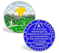 1 Month Sobriety Chips, 30 Day Sobriety Coins Spring Scenery AA Medallions - Inspirational AA 30 Day Chips Recovery Coin Sober Tokens for Alcoholics Anonymous Recovery Sober Gifts