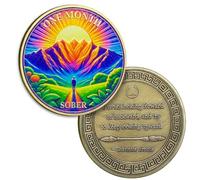 1 Month Sobriety Coin One Month Sober Coins January AA Chips and Medallion Sun Chip Alcoholics Anonymous Coin Recovery Anniversary Token Sobriety Gifts for Women Men