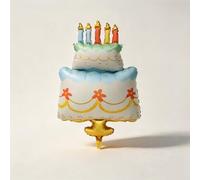 1 Multicolour Two-Tier Cake Matte Foil Balloon for Birthday & Celebration | Matte foil material, inflates to 55*73cm, reusable, helium compatible, self-sealing valve,for birthday & themed celebrations