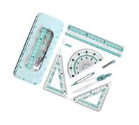 1 Multifunctional Geometry with ABS Tools & Storage Case for School Engineering Multifunctional Drafting Tools Kits Including Compasses Ruler Protractors Eraser