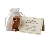 （ 1） Nature-Inspired Companion Owl Figurine with Inspirational Card, Heartwarming Animal Pocket Hug, Comforting Themed Symbolizing Good Luck and Hope Comforting Themed Symbolizing Good Luck and Hope