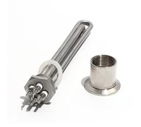 1" NPT/BSP Thread Heating Element DC48V/36V Immersion Water Heater with 600W/900W1200W/1500W 200mm Length All 304SUS for Boiler(Grey,48V BSP_1500W)