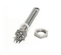 1" NPT/BSP Thread Heating Element DC48V/36V Immersion Water Heater with 600W/900W1200W/1500W 200mm Length All 304SUS for Boiler(Silver,36V NPT_600W)