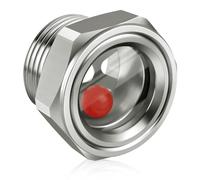 1'' NPT Male Hex Head Stainless Steel Oil Sight Glass Liquid Level Gauge Oil Indicator Window Hydraulic Tank Sight Glass For Pump Air Compressor Gearbox (1'' NPT Male)