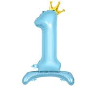 1 Number Balloons, Standing Number 1 Balloon 32"/81cm 1st Birthday Decorations for Boys Baby Shower Blue Foil 1 Balloon 1st Birthday Balloons