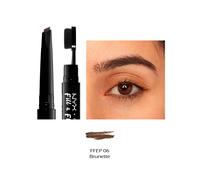 NYX Professional Makeup, Fill & Fluff Eyebrow Pomade Pencil, Creamy Pomade Formula, Precise Tip, Paddle Brush for Blending, Brunette