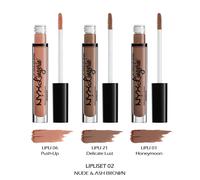 1 NYX Lip Lingerie Liquid Lipstick - 3 Piece Set "LIPLISET02 - Nude & Ash brown"