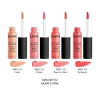 1 NYX Soft Matte Lip Cream Lipstick Set - Full size "SMLCSET02 - Nude & Pink"