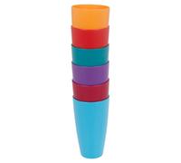 (1 of Each Colour) 6 Pcs Unbreakable Reusable Coloured Plastic Tall Drinking Cups Party Tableware