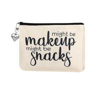 1 Off-White Cosmetic Bag and 1 Love Pendant, Simple Letter Printing, Multi-Compartment Space, Suitable for Travel Storage and Finishing.
