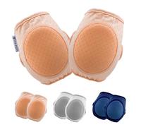 1 one enjoy Baby Girl Knee Pads for Crawling, Crawling Knee Pads for Babies Girls,Adjustable Anti Slip Breathable for Crawling Toddling (3 Pairs), blue+grey+pink