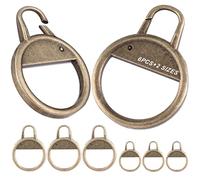 1 One Enjoy Bronze Zipper Pull Replacement 6PCS (3x Large, 3x Small) - Metal, Glossy, Durable - For Jackets, Coats, Shoes, Luggage