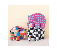(1, One size) 30cm Kawaii Anime Elmer The Elephant Figure Plush Doll Cute Cartoon Plaid Elephant Emma Plush Toy Kids Gift Christmas Gift