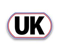 1 Or 2 Pack - Small Subtle 12cm UK Flat Oval Red White Blue - Legal and Compliant Car Sticker for Europe - Self Adhesive Vinyl GB Van Camper Caravan Trailor (1)