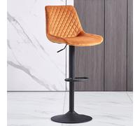(1, ORANGE) 1X2X Bar Stools PU/ Velvet Breakfast Stool Chairs