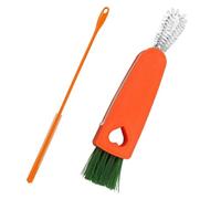 1 Orange Straw Brush, 1 Cup Lid Brush, Silicone Straw Brush, Bendable Crevice Brush with Hanging Hole, Slim Pipe Brush, Bottle Cleaning Set