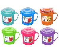 (1, Original Packaging) - Sistema Klip It Microwave Soup to Go Mug, 565ml, Assorted Colours