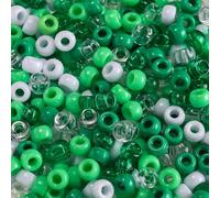 1 Pack 100Pcs Mixed Colors Acrylic Barrel Beads 9x6mm Acrylic Loose Spacer Beads for Craft DIY Beading, Green