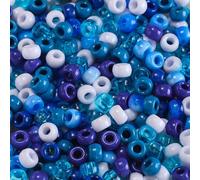 1 Pack 100Pcs Mixed Colors Acrylic Barrel Beads 9x6mm Acrylic Loose Spacer Beads for Craft DIY Beading, Blue