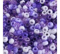 1 Pack 100Pcs Mixed Colors Acrylic Barrel Beads 9x6mm Acrylic Loose Spacer Beads for Craft DIY Beading, Purple