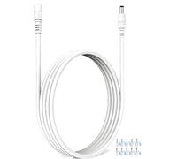 [1-Pack 10M 18WAG] VOLTKARE 12V DC Power Extension Cable, 5.5x2.1mm Male to Female Plugs, for LED Strips, CCTV Security Cameras, 5-36V Power Supplies(White)