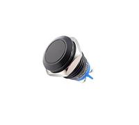 1 Pack 16mm Momentary Push Button Switch Waterproof IP67 Switch for DIY Electronics Project (Black)
