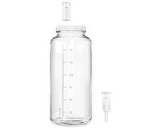 1 Pack 2 Gallon Large Fermentation Jar w Scale Mark, Wide Mouth Glass Jar with Airtight SCREW Lid and 2 Airlocks, 7600ML Wine Making Kit for Beer Cider Kombucha, Pickle Jar for Sauerkraut